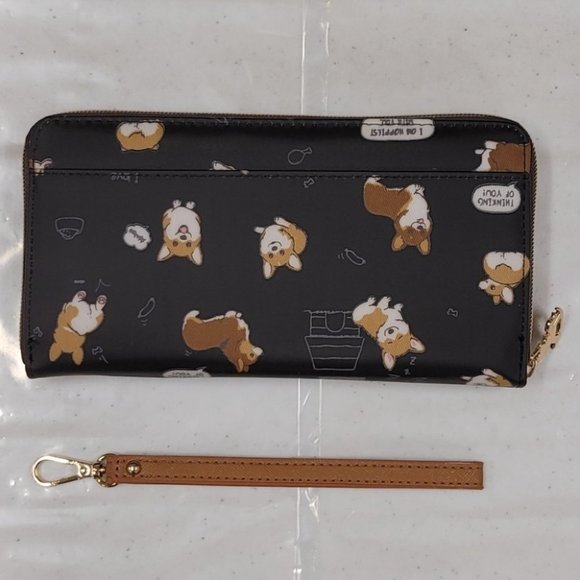 Waterproof Corgi Puppy Zipper Wristlet Long Wallet - Picture 7 of 12